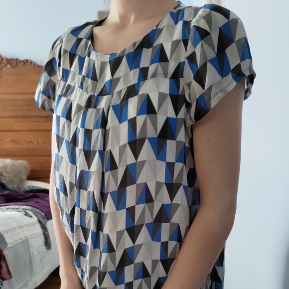 Geometric silk top - Picture 1 of 4